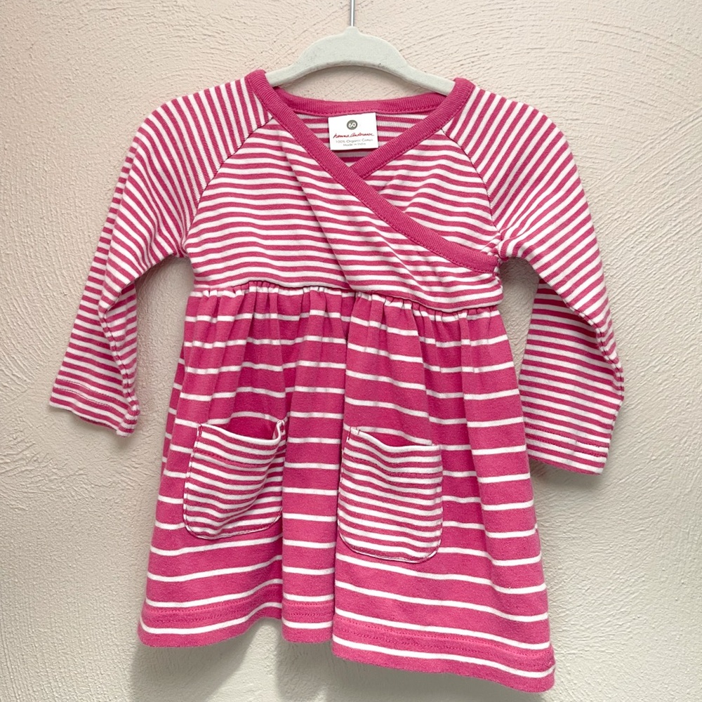 Hanna Andersson Pink and White Striped Baby Dress